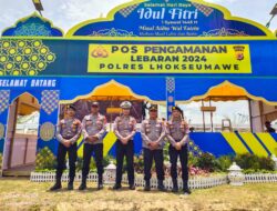 Petugas Pos Pam Gelar Apel Pagi Pos Pengamanan Ops Keutupat Seulawah 2024 di Lhokseumawe