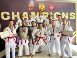 Yonif 300/Brajawijaya Raih Medali Emas Kejurda Karate Inkanas Piala Kapolda Jabar 2024