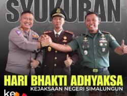 Dandim 0207/Simalungun Hadiri Peringatan Bhakti Adhyaksa Ke 64 Tahun 2024 Di Kejaksaan Negeri Simalungun