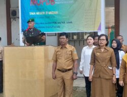 Danramil 0201-03/MD Kapten Yani Dharma Putra Inspirasi Siswa dalam MPLS di SMAN 21 dan 14 Medan. 