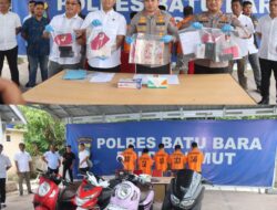 Polres Batu Bara Ungkap Kasus Pencurian dan Kekerasan, Lima Pelaku Ditangkap dan Barang Bukti Diamankan. 