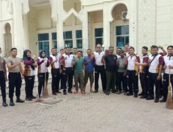 Sambut Ramadhan, Polres Lhokseumawe Kerahkan 270 Personel Gotong Royong di 14 Masjid