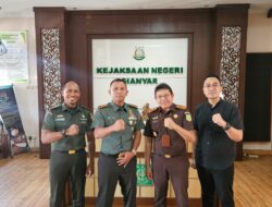 KEPALA KEJAKSAAN NEGERI GIANYAR MENERIMA KUNJUNGAN SILATURAHMI KOMANDAN KODIM 1616/GIANYAR