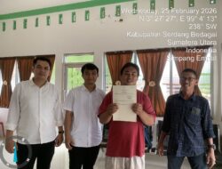 Kantor Pertanahan Kabupaten Serdang Bedagai Serahkan Sertipikat Program PTSL Tahun Anggaran 2025 DI Desa Firdaus, Simpang Empat dan Celawan